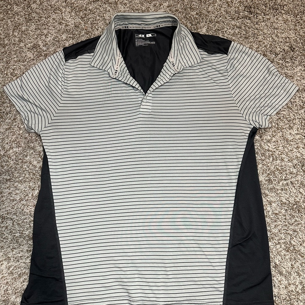 Black and Gray Polo Shirt with Sporty Design